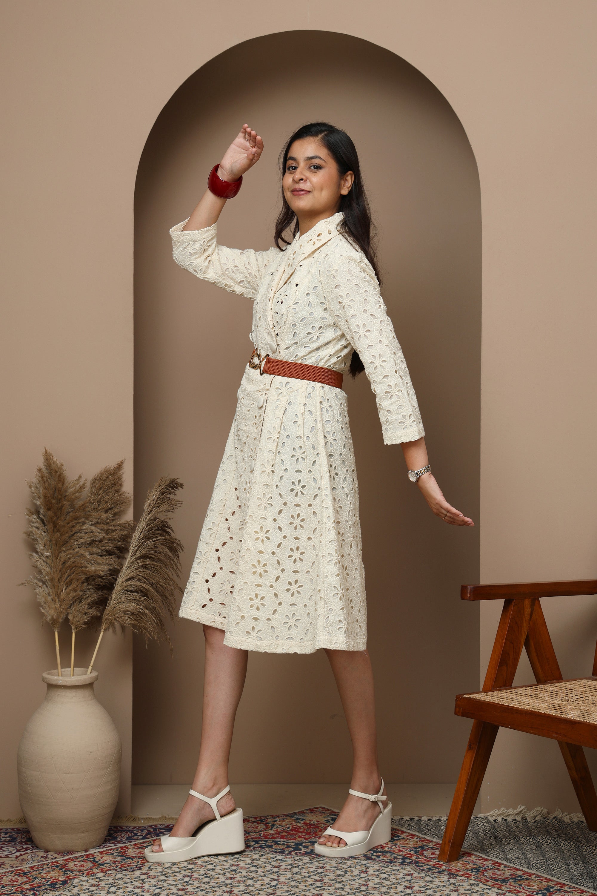 Hakoba Kora Cotton Blazer-Style Dress for Women