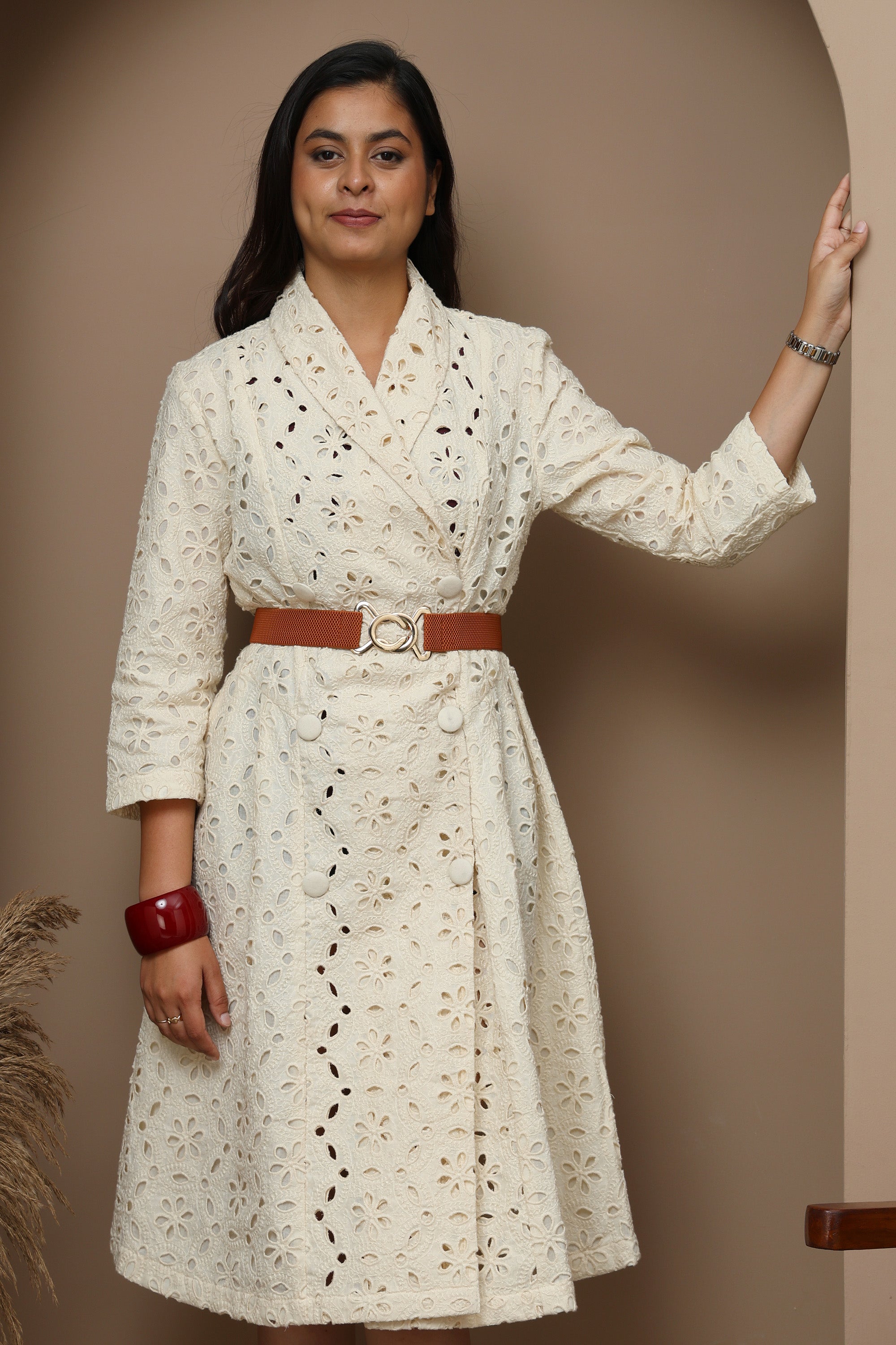 Hakoba Kora Cotton Blazer-Style Dress for Women