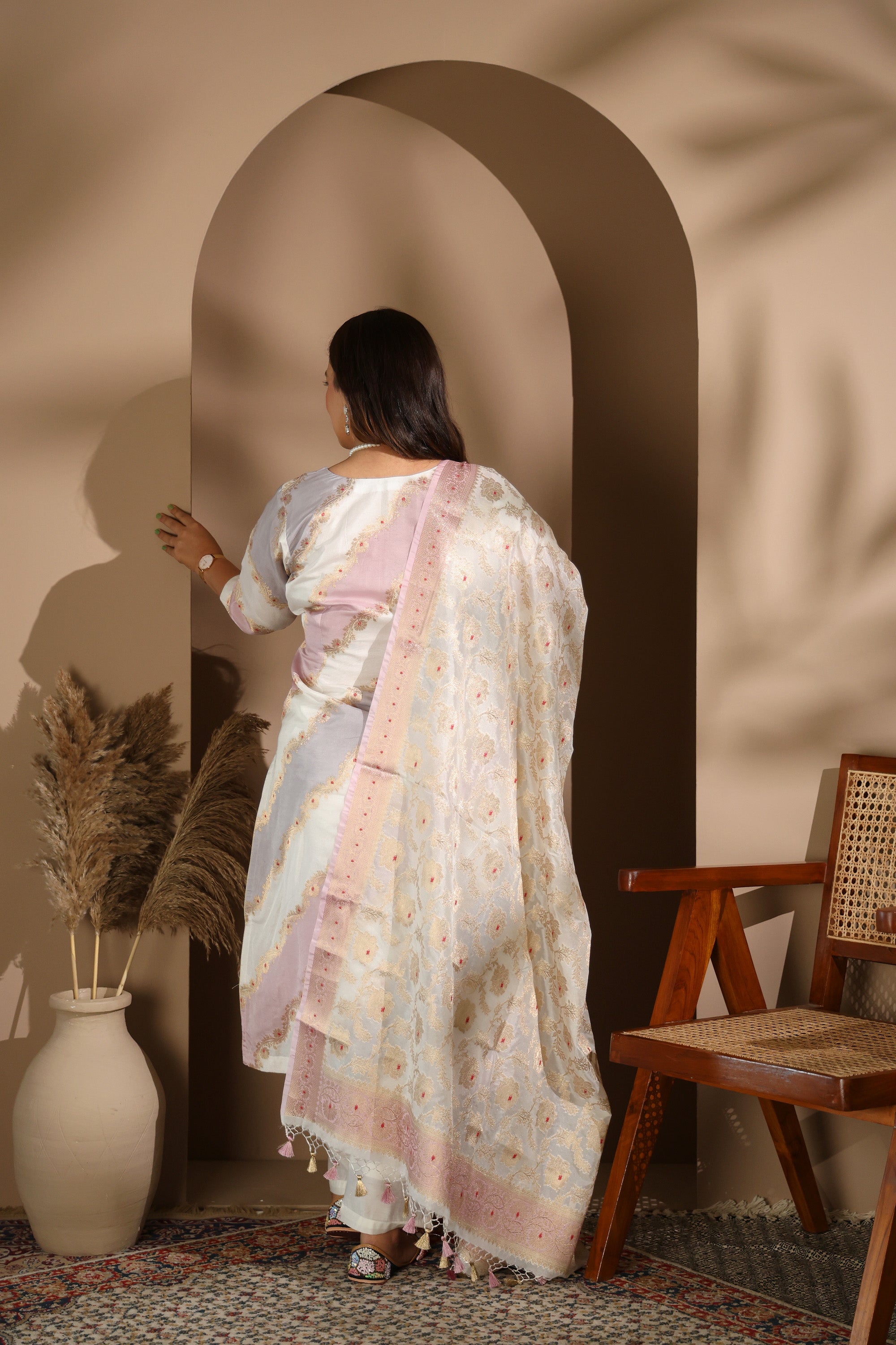 Elegant Pastel Banarasi Suit Set