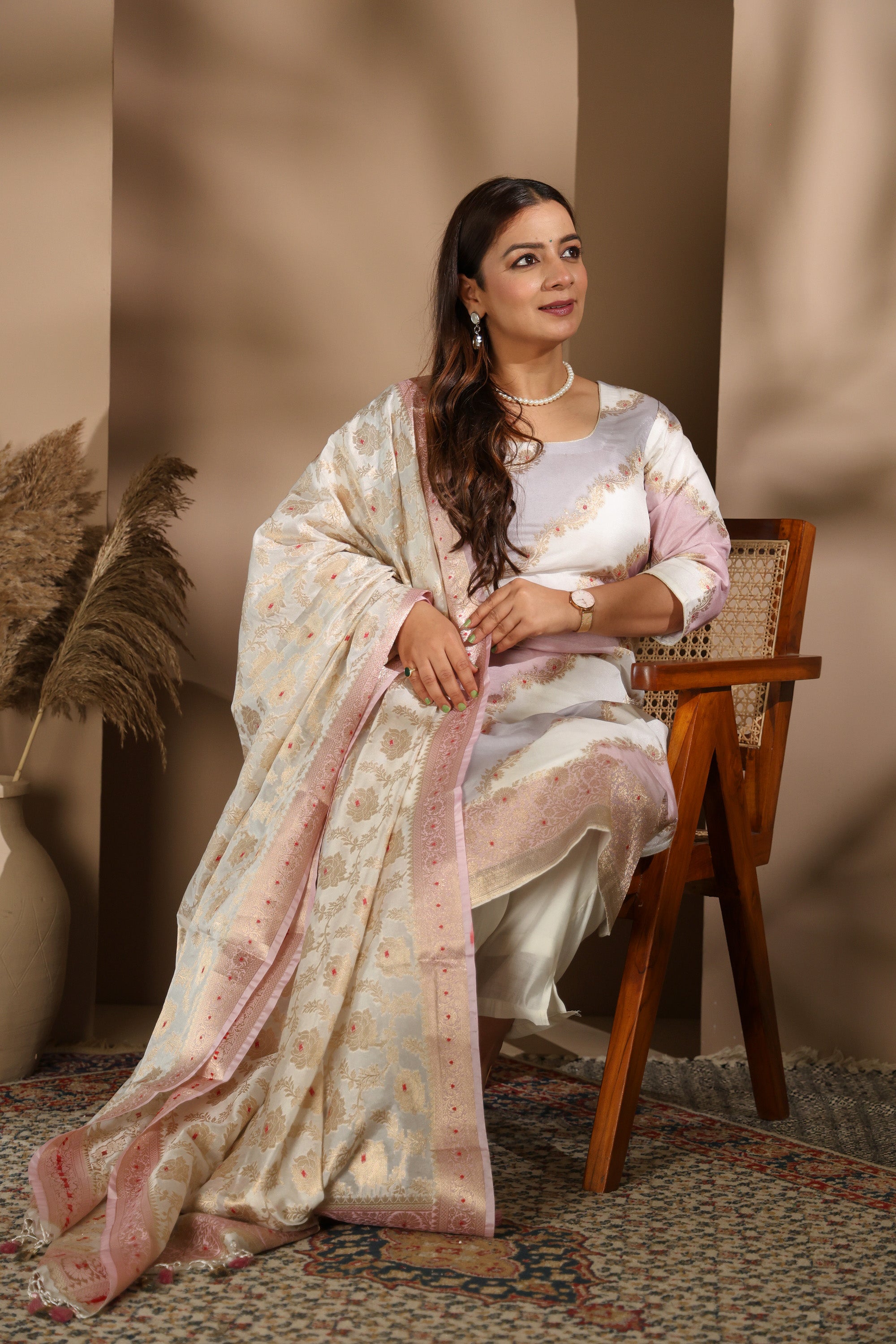 Elegant Pastel Banarasi Suit Set